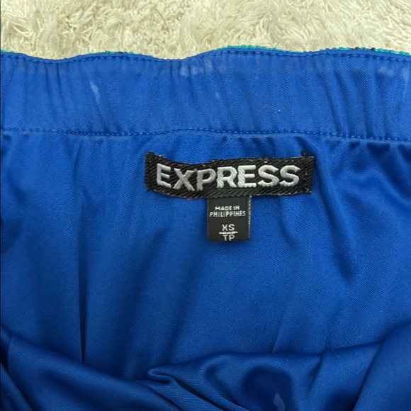 Express Strapless Dress in Teal and Royal Blue - Picture 3 of 4